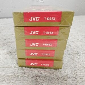 JVC SX Gold Premium Quality T-120 VHS Tapes Factory Sealed‎ Lot of 5 EP 6 Hours